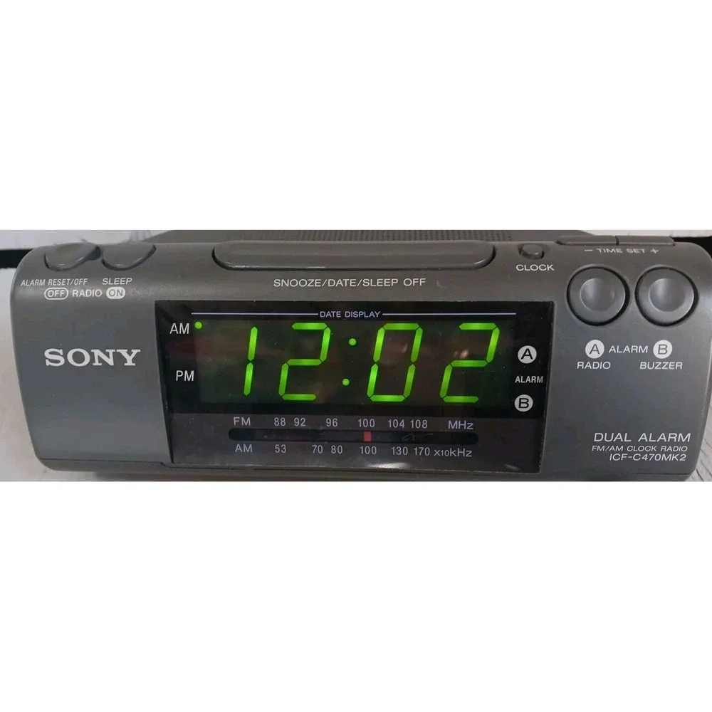 Sony Dream Machine ICF-C470MK2 Dual Alarm AM/FM‎ Radio Alarm Clock Tested Works